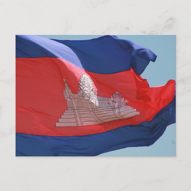 Flagge Kambodschas Postkarte (Vorderseite)
