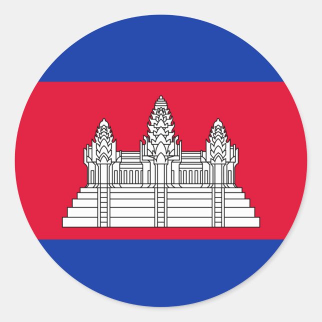 Flagge Kambodschas Runder Aufkleber (Vorderseite)