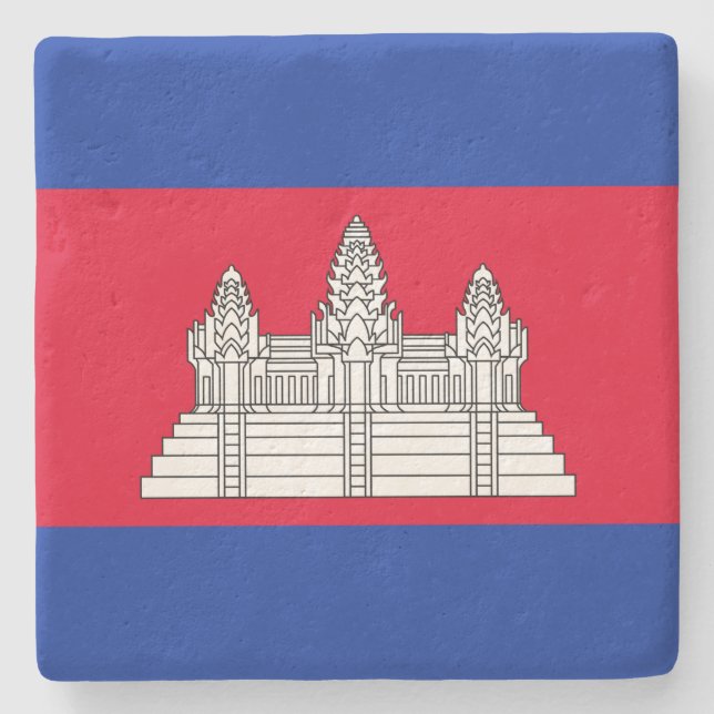 Flagge Kambodschas Steinuntersetzer (Vorderseite)