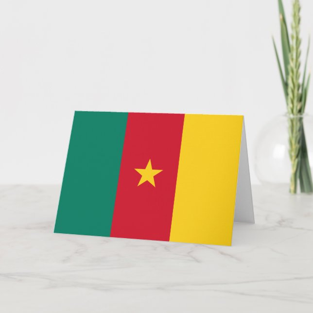 Flagge Kameruns Karte (Vorderseite)