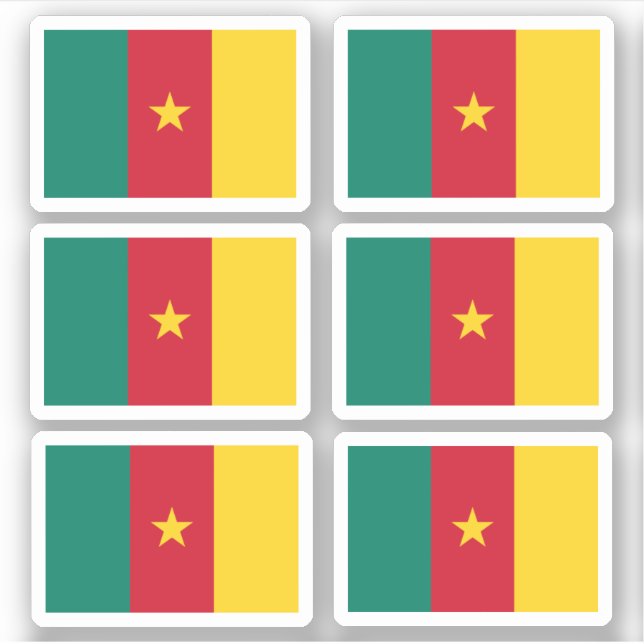 Flagge Kameruns - Sammelaufkleber Aufkleber (Vorderseite)