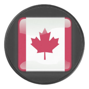Flagge Kanadas Eishockey Puck