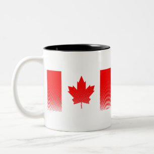 Flagge Kanadas mit Halbwertswirkung Zweifarbige Tasse