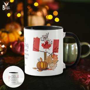 Flagge Kanadas   Personalisiertes FROHES ERNTEDANK Tasse