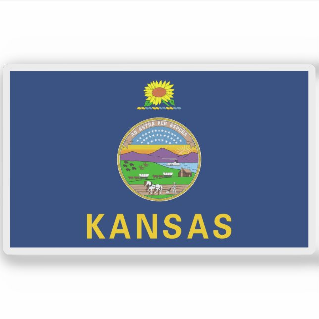 Flagge Kansas Aufkleber (Vorderseite)