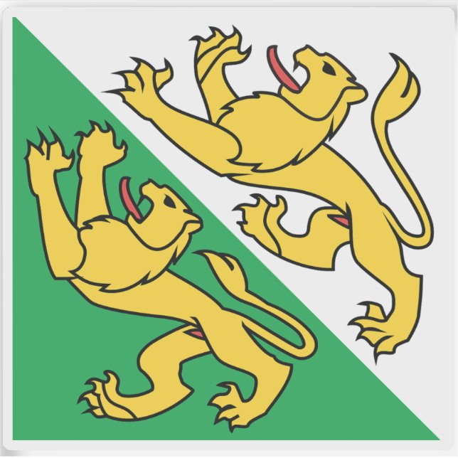 Flagge Kanton Thurgau, Schweiz Aufkleber (Vorderseite)
