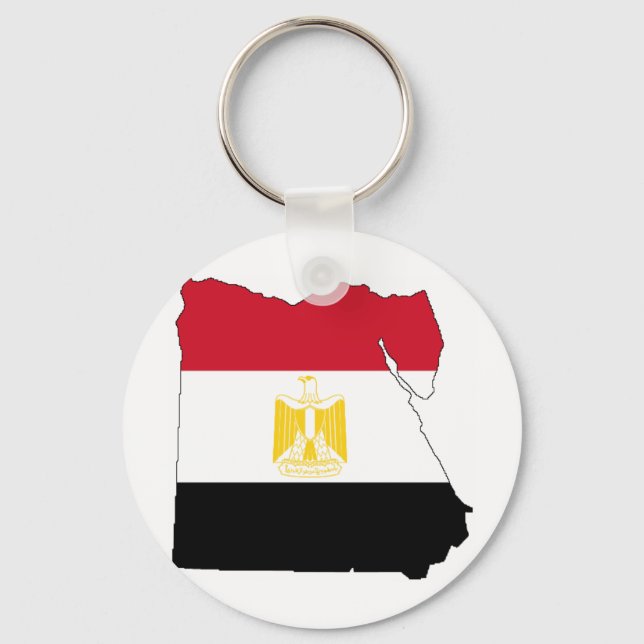Flagge/Karte Ägyptens Schlüsselanhänger (Vorderseite)