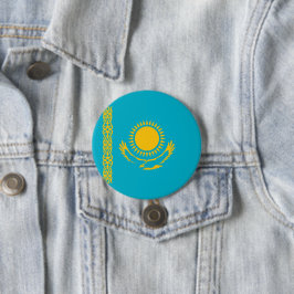 Flagge Kasachstan Button