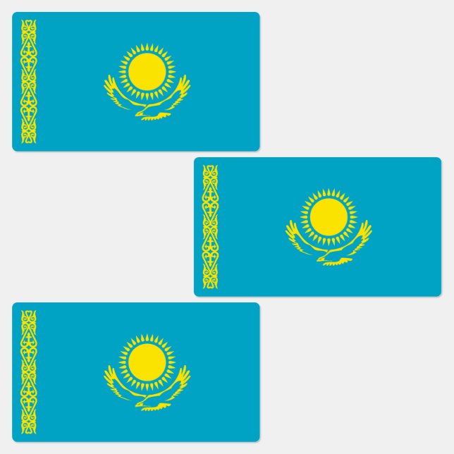 Flagge Kasachstan Etiketten (Gruppe)
