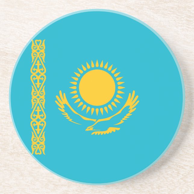 Flagge Kasachstan Getränkeuntersetzer (Vorne)