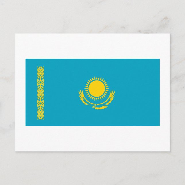 Flagge Kasachstan Postkarte (Vorderseite)