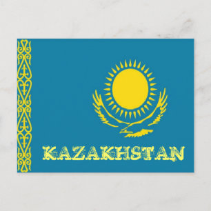 Flagge Kasachstan Postkarte