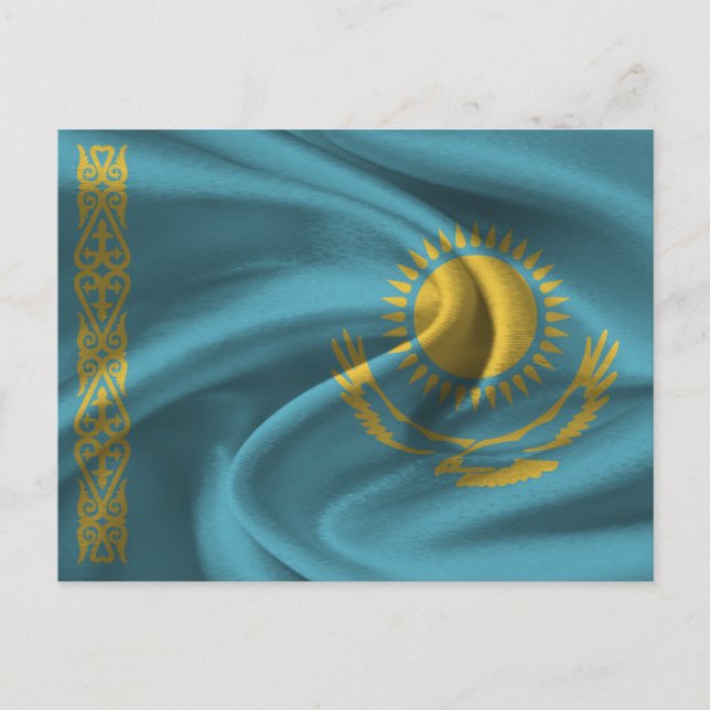 Flagge Kasachstan Postkarte (Vorderseite)