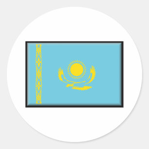 Flagge Kasachstan Runder Aufkleber