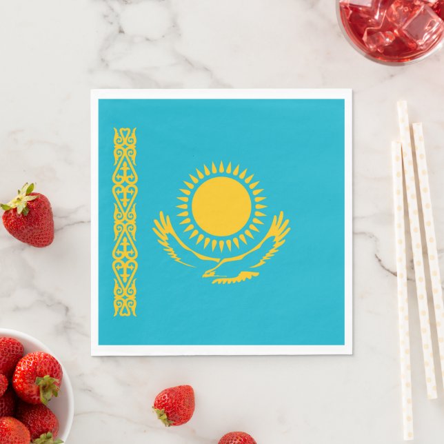 Flagge Kasachstan Serviette (Beispiel)