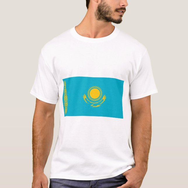Flagge Kasachstan T-Shirt (Vorderseite)