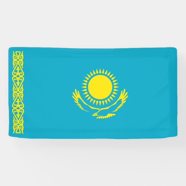 Flagge Kasachstans Banner (Horizontal)