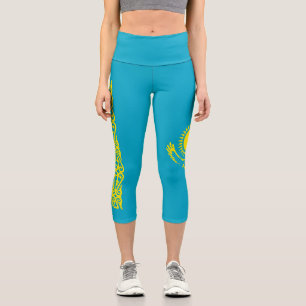 Flagge Kasachstans Capri Leggings