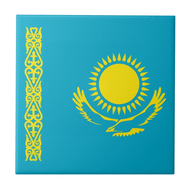 Flagge Kasachstans Fliese (Vorderseite)