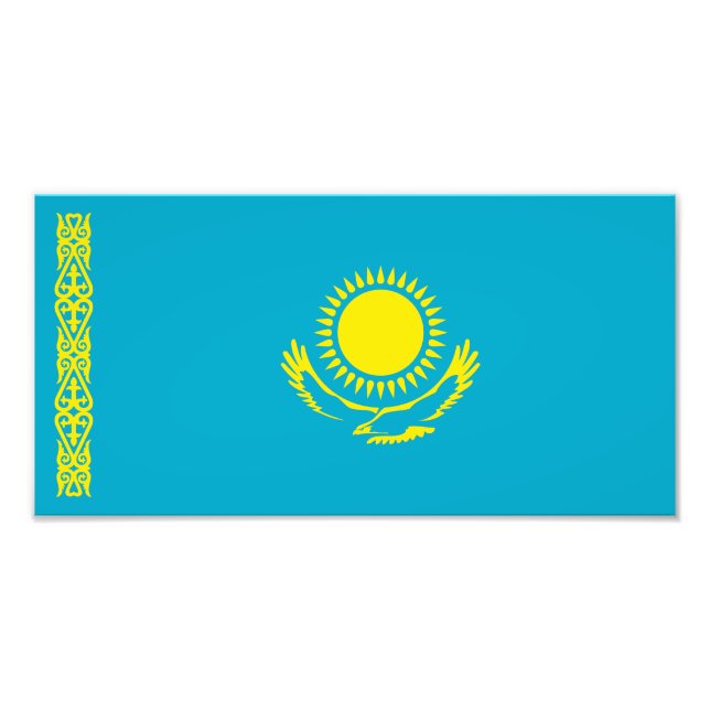 Flagge Kasachstans Fotodruck (Vorne)