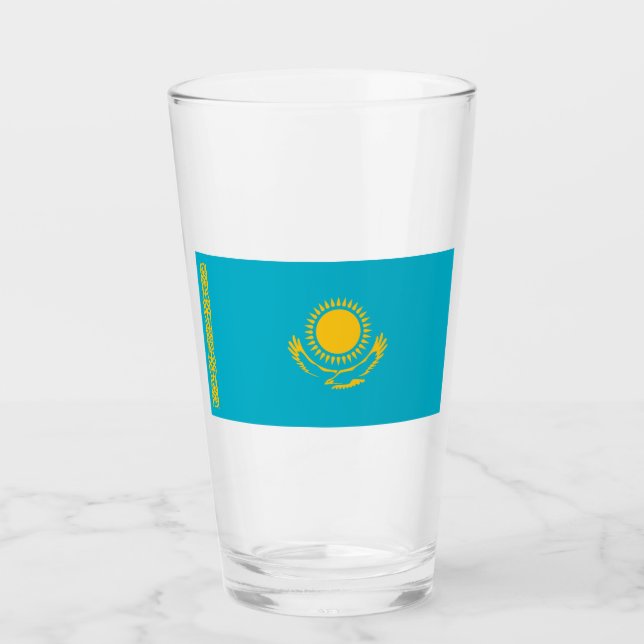 Flagge Kasachstans Glas (Vorderseite)