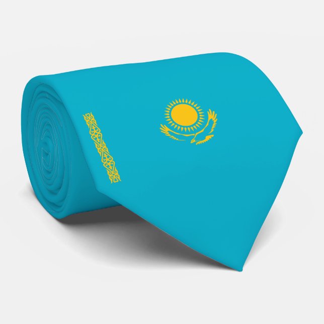 Flagge Kasachstans Krawatte (Gerollt)