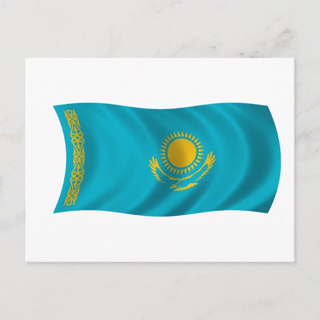Flagge Kasachstans Postkarte (Vorderseite)