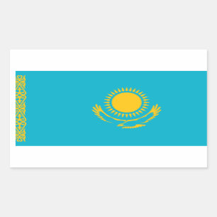 Flagge Kasachstans Rechteckiger Aufkleber