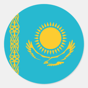 Flagge Kasachstans Runder Aufkleber