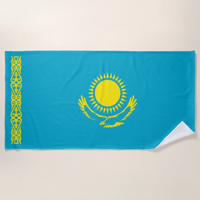 Flagge Kasachstans Strandtuch (Vorderseite)
