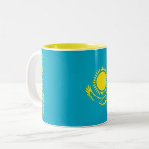Flagge Kasachstans Zweifarbige Tasse
