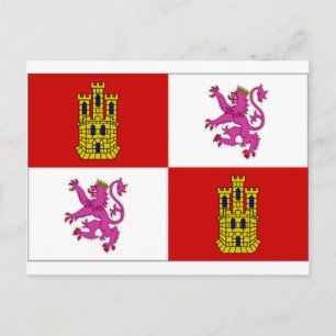 Flagge Kastilien-Leon Postkarte