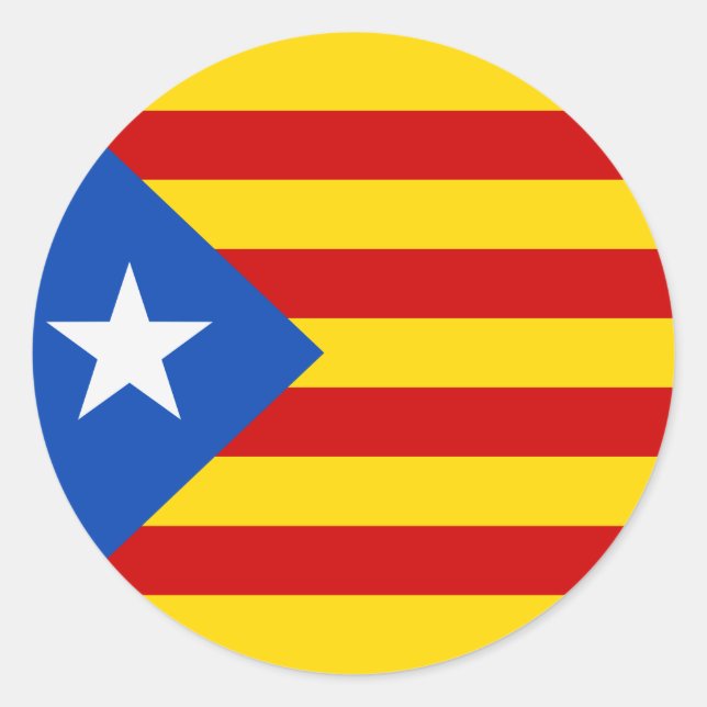 Flagge Kataloniens Runder Aufkleber (Vorderseite)