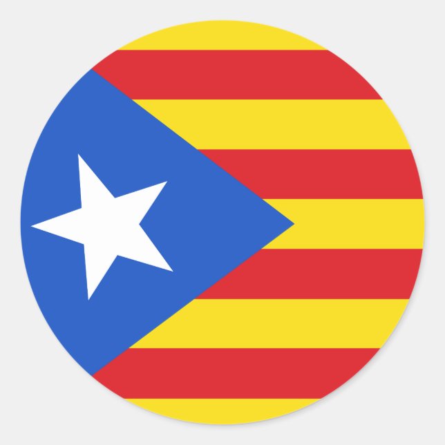 Flagge Kataloniens Runder Aufkleber (Vorderseite)