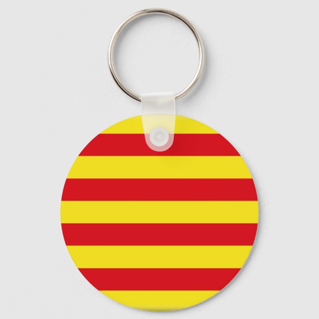 Flagge Kataloniens (Spanien) Schlüsselanhänger (Vorderseite)