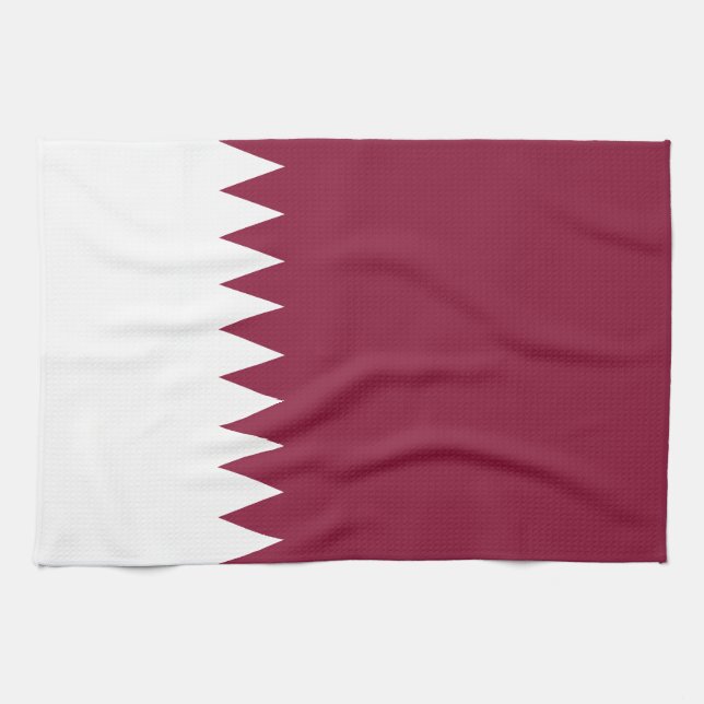 Flagge Katars Geschirrtuch (Horizontal)