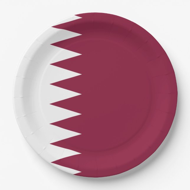 Flagge Katars Pappteller (Vorderseite)