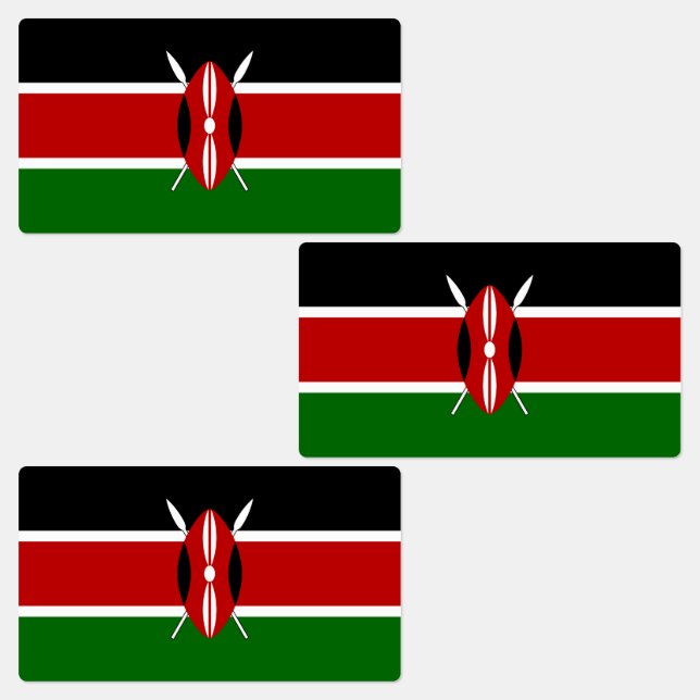 Flagge Kenias Etiketten (Gruppe)