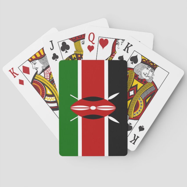 Flagge Kenias (Kenyan) Spielkarten (Rückseite)