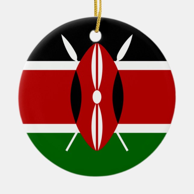 Flagge Kenias Keramikornament (Vorne)