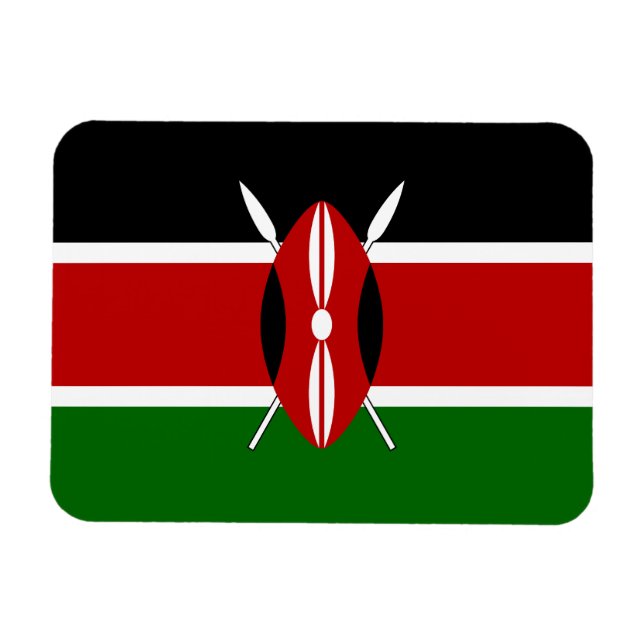 Flagge Kenias Magnet (Horizontal)
