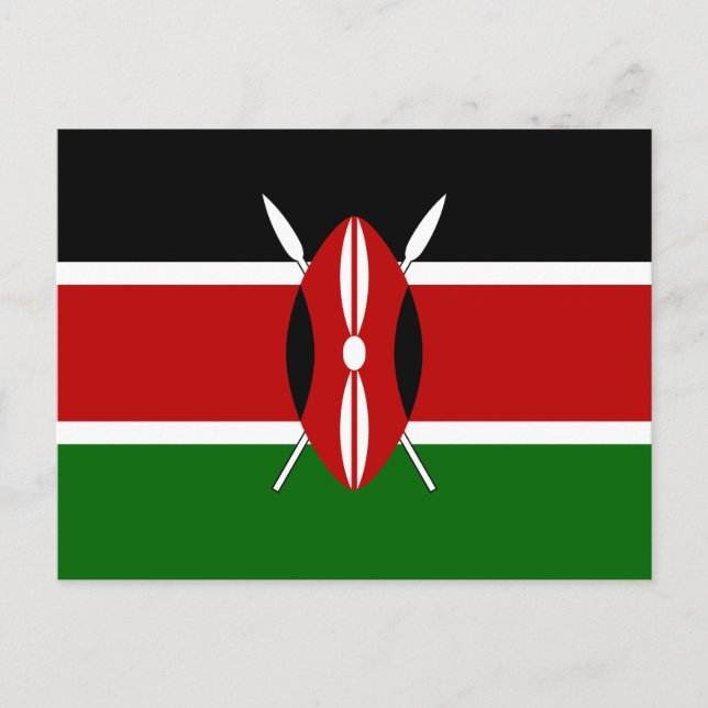 Flagge Kenias Postkarte (Vorderseite)