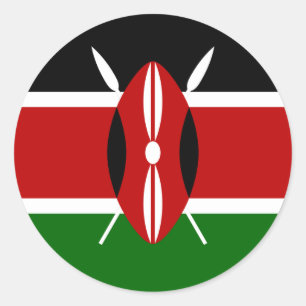 Flagge Kenias Runder Aufkleber