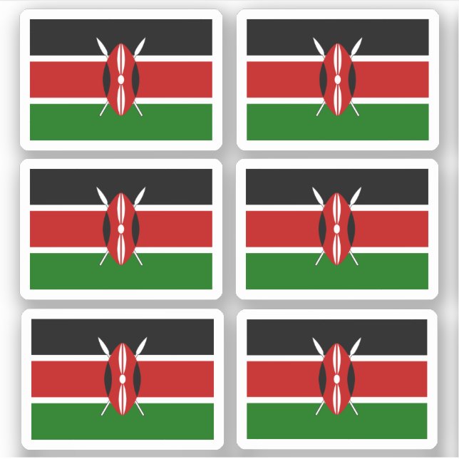 Flagge Kenias - Sammelaufkleber Aufkleber (Vorderseite)