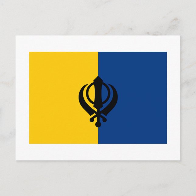 Flagge Khalistans Postkarte (Vorderseite)