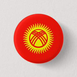 Flagge Kirgisistans Button