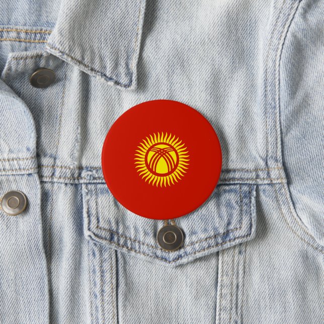 Flagge Kirgisistans Button (Beispiel)