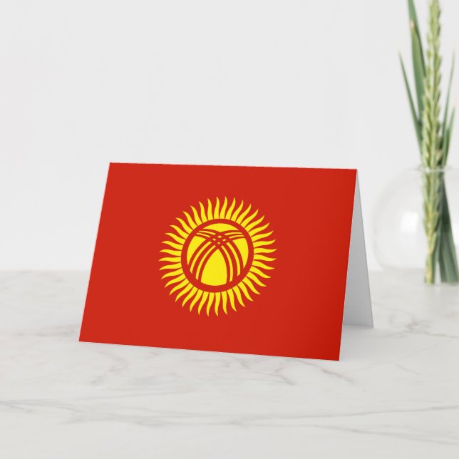 Flagge Kirgisistans Dankeskarte (Vorderseite)