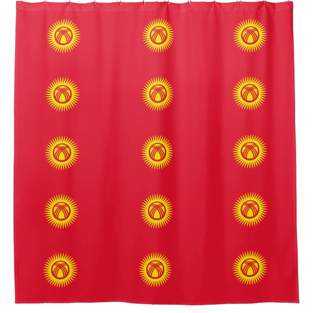Flagge Kirgisistans Duschvorhang (Vorderseite)