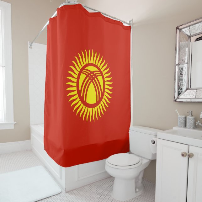 Flagge Kirgisistans Duschvorhang (Beispiel)